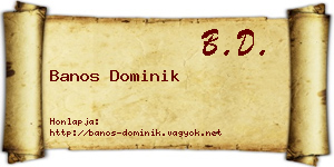 Banos Dominik névjegykártya